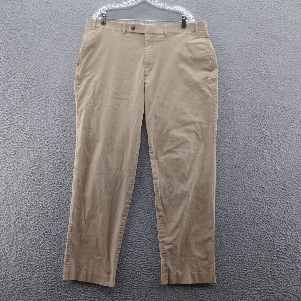Lauren Ralph Lauren Mens Chino Pants 38x32 Beige Stretch Straight Leg Flat Front